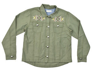 Ariat Women's Size Small Olive Green Embroidered Western Utility Jacket Indian